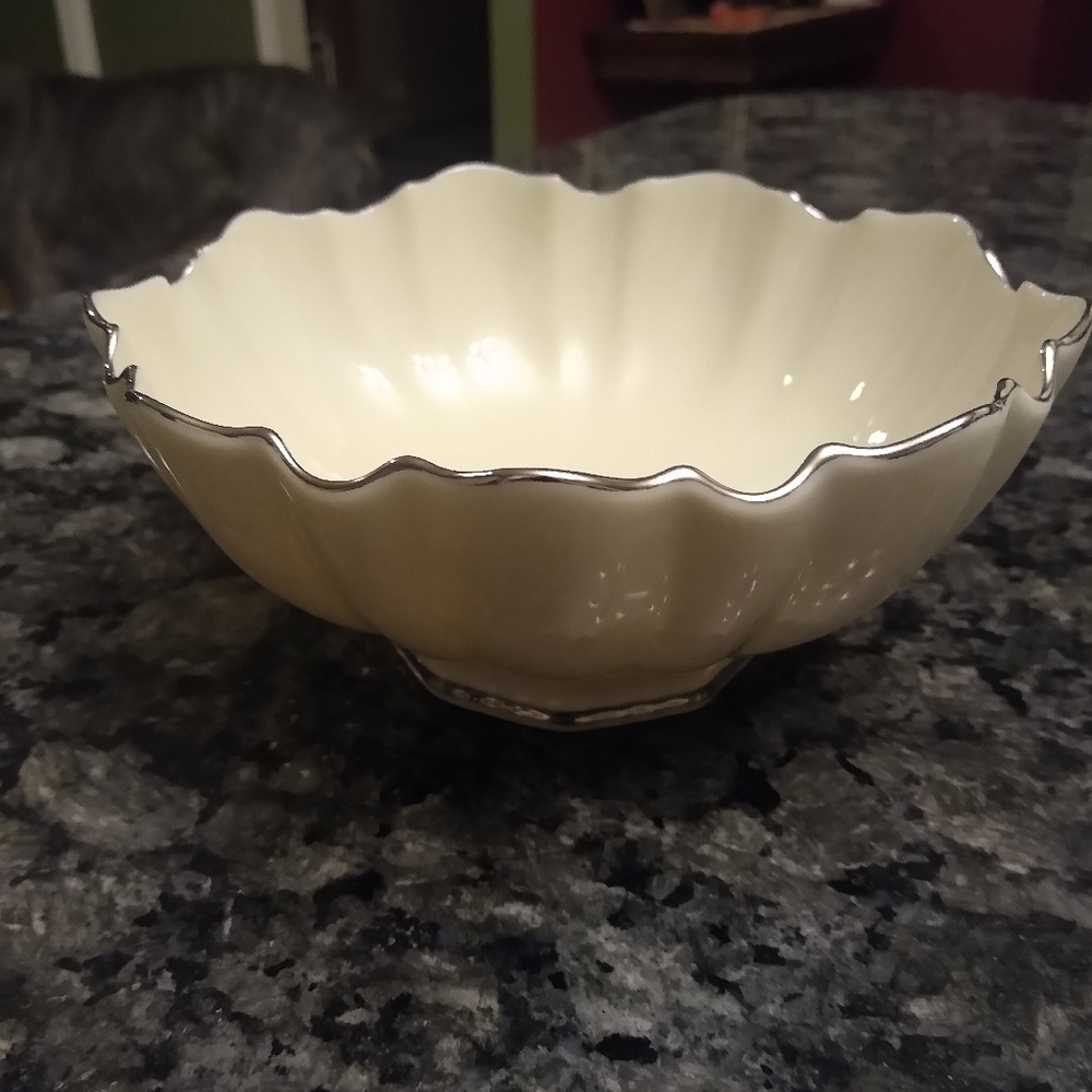 Beautiful Lenox Pedestal Bowl Silver Trim